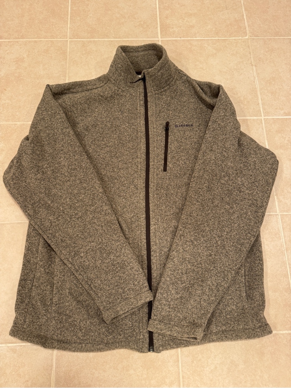 Simms Men's Gray Full-Zip Sweater Jacket